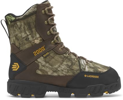 LaCrosse Cold Snap 9-Inch Hunting Boots - 2000G Thinsulate Insulation for Men's Shoes - Dry-Core Waterproof Lining for Hunting Shoes for Men - Grippy Outsole - Mossy Oak Country Roots - 11.5 Wide
