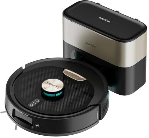 Cecotec Robot Aspirador con Base de Autovaciado e IA Conga Y100 X-Treme. 20000Pa, Navegación Láser e Inteligencia Artificial, 20000Pa, Base de 2.8L, Autonomía hasta 220m², Control App 3.0