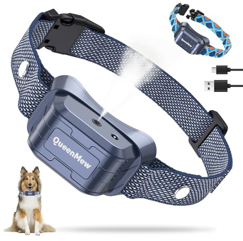 Collare Antiabbaio per Cani, Collare Antiabbaio a Spruzzo con 3 Livelli di Sensibilità e Spruzzo Regolabili, CollareAntiabbaio per Cani alla Citronella Impermeabile e Ricaricabile con 2 Cinturini