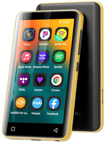 innioasis 80GB MP3 Player with Bluetooth and WiFi, MP3 Player for Kids with Spotify, Spotify Kids, Pandora, Audible, 4.0 Touch Screen Music Player with Parental Controls, Up to 1TB Gold