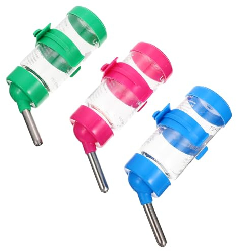 Toyvian 3 Piezas Bebedero Colgante para Roedores Dispensador Automático de Agua para Hámster Chinchilla y Conejos Diseño Transparente Fácil Limpieza Suministro Doméstico Seguro