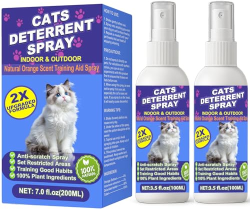 Peturarion Cat Deterrent Spray - Cat Scratch Deterrent Spray for Furniture Protection, Effective Training Aid with Natural Ingredients - Non-Toxic Formula for Cats and Kittens Light 7.0 fl.oz