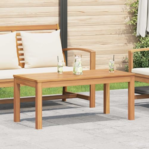 ATOMSTACK MAKER HOMELEN Tisch Braun 95 x 45 x 40 cm Massivholz Teak,Gartenset Sofa-Set Garnitur Gartenmöbel Couch-Set mit Sofa und Sessel,Outdoor Polyrattan Lounge Garnitur für Terrasse Garten Balkon