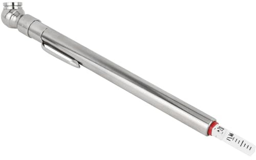 Milton S-920 Pencil Tire Pressure Gauge With Tread Depth Gauge, Built-in Deflator Valve, For Higher-Pressure Automobile Tires, Durable Plated Brass, Pressure Measured In PSI & kPa