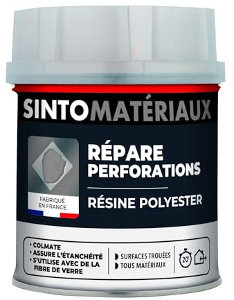 SINTO - Répare Métal, Plastique, Composite - Résine Polyester - Consolide, Répare, Colmate, Etanchéifie - Résistance Mécanique - Utilise avec Fibre de Verre - Technique Professionnelle - 550g