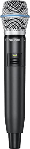 Shure GLXD2+/B87A Handheld Wireless Transmitter with BETA 87A Vocal Mic Capsule and SB904 Battery (12-hour life) - for use with GLX-D+ Dual Band Wireless Microphone Systems (Receiver Sold Separately)
