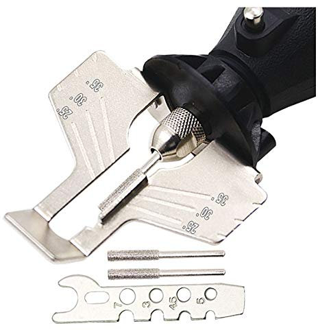 Chiloskit Sägenschärf-Set, Handschleifer, Rasenmäher und Gartenwerkzeug-Aufsatz