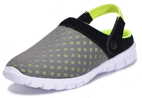 Clogs herr pantoletter Mesh Sabot Summer, tofflor,trädgård, skor med halkfri mjuk sula fritid sandaler, storlek 36–48, - Grön - 47 EU