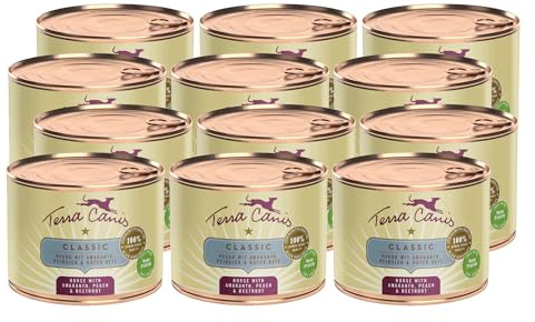 Terra Canis Cheval, Amarante & pêche - Nourriture Humide Classique, 6x400g I Aliment pour Chiens 1re qualité 100% aux Standards de l’Alimentation Humaine I Riche & sain I sans céréales & Gluten