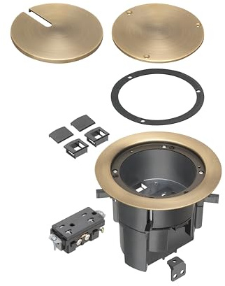 Arlington FLBR5420AB Floor Box Kit with Recessed Wiring Device (Antique Bronze)