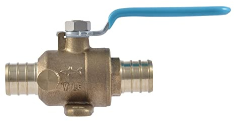 SharkBite 3/4 Inch Crimp Ball Valve with Mounting Tabs and Drain, Brass Plumbing Fitting, PEX Pipe, PE-RT, UC24616Z