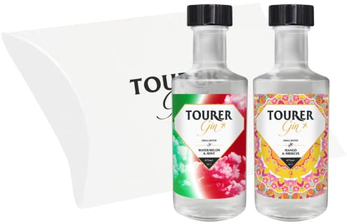 Tourer Gin - Gin Gift Set 2 x 5cl | Watermelon & Mint + Mango & Hibiscus | Flavoured Gin | Gin Tasting Experience | Gin Gift | 43% ABV