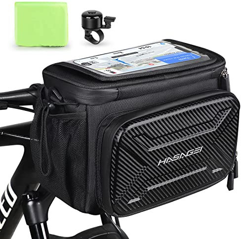 HASAGEI Fahrradtasche,Lenkertasche Fahrrad,mit Lenkeradapter FüR Fahrrad,Ebike und ElektrofahrräDer, 6L Fahrradkorb Vorne,Wasserdicht Lenkertaschen