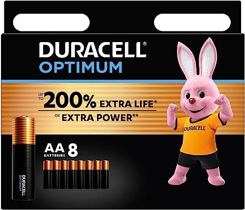 8X Duracell AA Optimum (1 blíster de 8 baterías) 8 pilas (MX1500/Stilo/MIGNON)