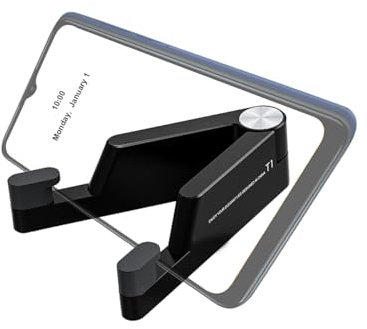 Loputon Handy Ständer, Handyständer für Tisch, Faltbarer und Tragbarer iPhone Ständer, Handy Halterung Kompatibel mit iPhone 15 14 13 12 11 Pro Max, Samsung alle Smartphones (Schwarz)
