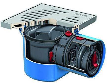 CONEL Kellerablauf DRAIN DN 100 Superkompakt mit Rückstauverschluss, Klappe & Rost