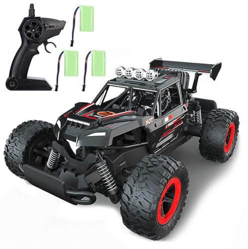 Azyvum Coche Teledirigido, 1: 16 Camión de Coche Teledirigido de 2,4 GHz, Carro Telecomandado Control Remoto Súper Genial con 3 Baterías Recargables,70 Minutos de Juego,Perfecto Regalo para Niños