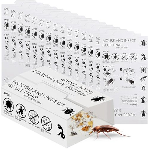 Trampas Cucarachas Profesional 15 Piezas - Kit de Control de Insectos con Potente Adhesivo, para el Hogar/Hotel/Viaje (Diseño Discreto)