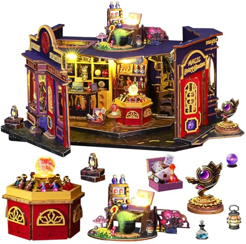 Spilay Dollhouse Miniature with Furniture,DIY Wooden Crafts Mini Handmade Kit with Dust Cover and Music Box,1:24 Creative Room Idea Crafts for Adult Friend Lover A086 (ET002)