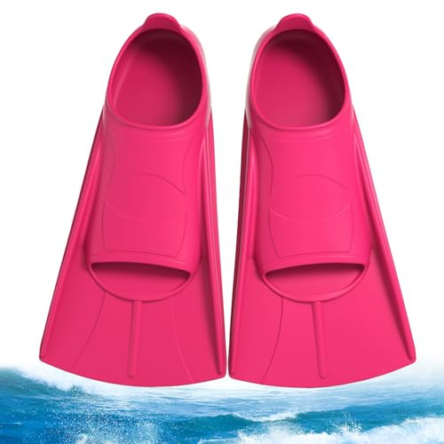 Bocguy Palmes de plongée courtes en silicone - Palmes d'entraînement pour enfants - Palmes d'entraînement courtes pour la natation, palmes confortables - Palmes d'entraînement pour enfants