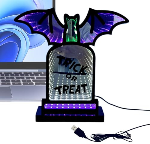 Penlimly Luz Luminosa De Halloween - Lámpara Luminosa De Tumba Con Soporte | Luz Decorativa Mesa USB para Hogar Exterior Decoración Dormitorio Sala Juegos Reuniones Familiares