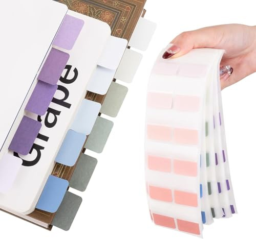 Alrens 480 stycken sidomarkörer färgade greppregister sida markörer självhäftande flikar transparenta klisterlappar sida markörer flikar för kontor, dokument, böcker, kalenderbok