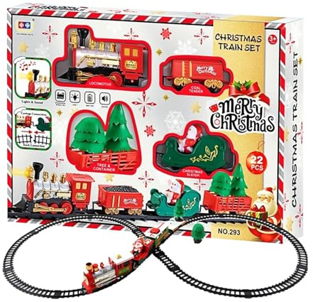 Juego De Tren Eléctrico - Con Luz Y Sonido De Juguete Para Montar - Tren Eléctrico Pequeño De Navidad,para Cumpleaños Chico Niña Niño Decoración Hogar