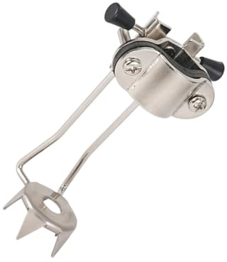 DECOMELODY Crampon de Canne Antidérapant en Alliage D'aluminium Argenté, 5 Dents, Accessoire de Traction pour Neige et Glace, Compatible Bâtons de Randonnée et Béquilles, Alpinisme