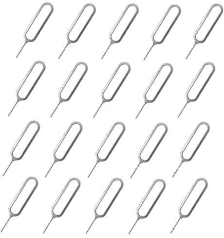 Extractor de Tarjeta SIM, 20 Piezas Adaptador de Tarjeta SIM, Herramienta De Extracción De Bandeja SIM Compatible, Mini Abridor de Agujas de Acero Inoxidable, Apto para Todos los Dispositivos