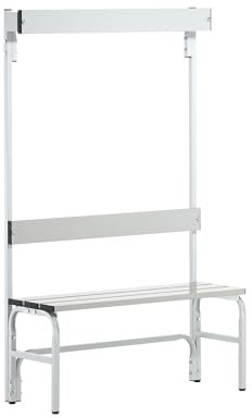 Sypro Wolf® Umkleidebank für Nassräume mit Rückenlehne 1,01 m, Ohne Schuhrost