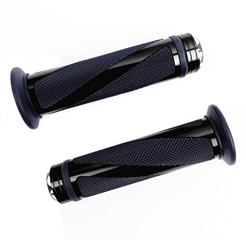 SFONIA 2pz Manopole Manubrio Moto Impugnatura 22MM 7/8 Gomma Antiscivolo Universale per Moto Scooter Quad Cruiser Off Road (Nero)