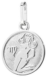 NKlaus stjärntecken 925 sterling silver Ø 12 mm kedja hänge horoskop, Sterlingsilver