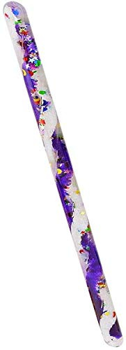 Experience Enchanting Motion Jumbo Spiral Glitter Wand Sparkling Glitter Action Sensory Toy for Kids and Adults Talking Stick Mesmerizing Visuals for Parties and Events!(Purple/White)