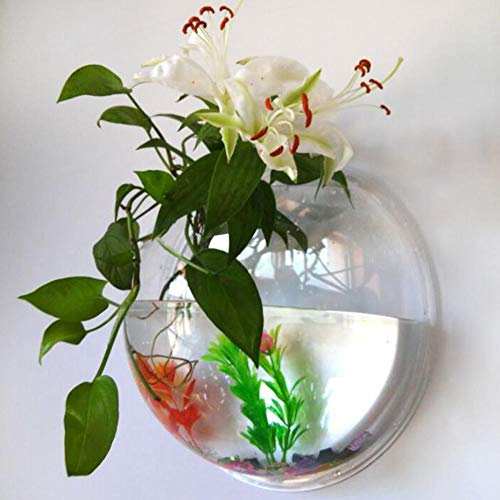 WANGQI Décoration murale pour aquarium - Boule en verre - Creative acrylique - À suspendre - Support mural - Pour poissons, vases, vases, vases, vases, vases