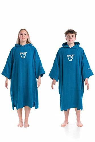 Buz Adults Teal Hooded Changing Robe for Beach, Swimming, Unisex Bath Robe Poncho