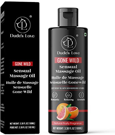 DL Organic-Edible Fruity Sensual Body Massage Oil | Essential Oils of Grapefruit & Lime Coconut oil Sesame Oil Couples | Intimate Oil for Date Night & Massage Therapy | Non-greasy Non-Staining-100 ML
