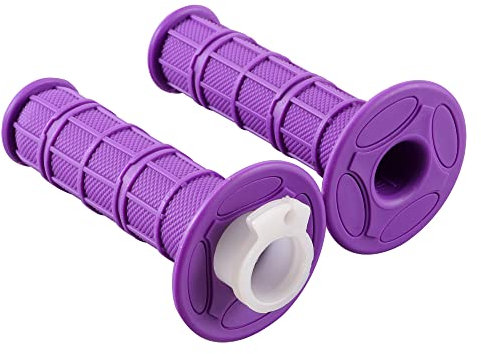 GOOFIT 7/8 22mm Cnc Porpora Bianco Maniglia Maniglie Acceleratore Sostituzione per 50cc-250cc Dirtbike Go Karts Atvs Most Scooters Pitbike