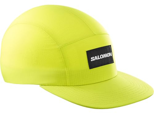 Salomon Bonatti Waterproof Five Panel Casquette unisexe, Trail running Randonnée Vélo Protection imperméable, Confort en toute légèreté, Style original, Jaune, Taille Unique