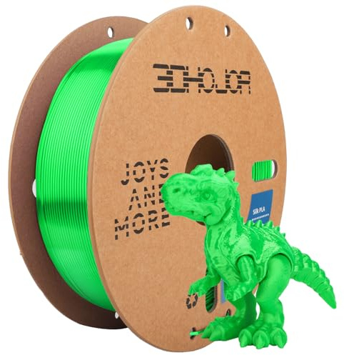 3DHoJor Silk PLA Filament 1.75mm 1KG mit Seidenglattes Finish, Seidig Metallisch 3D Drucker Filament PLA, Hochglänzende Oberfläche, Maßgenauigkeit +/- 0.03mm, Grün