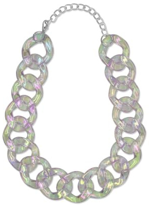 SoulCats uttalande choker halsband färgglatt enorm överdimensionerad kedjelänk kedja vintage, Akryl