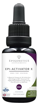 Epi-Activator X Oil 30ml | Vitamin A, D3, K2 & Zinc + Organic Medium Chain Triglycerides (MCT) Oil | UK Made Vegetarian Liquid | 1 Drop Daily (High Strength)