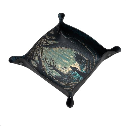 Plateau à dés - Dice Tray pour Jeux de société et RPG - Livre des Merveilles, Chi-Chi, Roll Player, C'est Moi Qui Le Coupe !, Ashes: Renaissance des Cendres, Forgerons du Destin - Forêt Slave