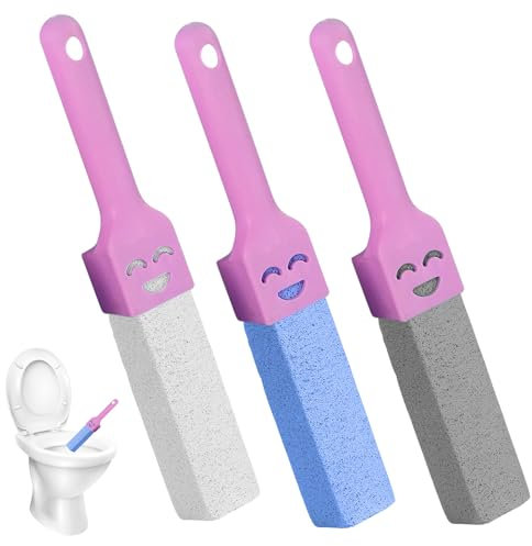 Lot de 3 nettoyants pour toilettes en pierre ponce avec poignée, pierre ponce, pierre ponce pour urine, pierre ponce, soin des pieds, callosités