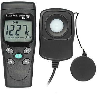 Medidores de luz Luxómetro Digital Con Pantalla LCD 1/2, Medidor De Iluminación De Luz LUX/FC, Fotómetro LED De 200000 Lux, Intensidad De Iluminación