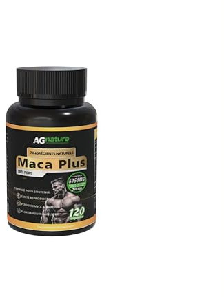 AG nature Maca Peruviana Nera Extra Forte 8050mg 120 Capsule - Complex ad Alto Dosaggio di Ashwagandha, Ginseng, Tribulus Terrestris e Shilajit Puro
