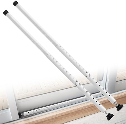 Supforce Sliding Glass Door Security Bar, 17-55 Inch Adjustable Sliding Patio Door Lock Bar, 1inch Heavy Duty Window Security Bars for Home, Apartment, Travel, 2 Pack