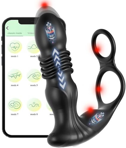 TDLPlus Analvibrator für Männer mit App & Fernbedienung – Prostata Stimulator Dildo Plug mit 9 Teleskop-Vibrationsmodi aus Silikon, Leises Sexspielzeug für Ihn & Paare zur Prostatamassage