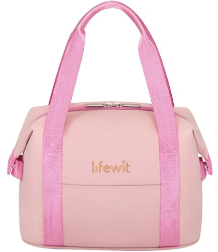 Lifewit Liten isolerad kylväska för kvinnor, lunchlådeväska, vattentät, lätt lunchväska, bärbar kylväska, lunchlådeväska för arbete, skola, picknick, resor, 6 l rosa