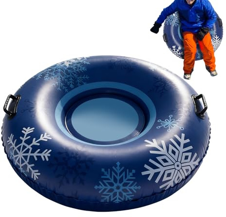 Trineo de nieve para adultos, 110 cm, flotador inflable resistente al frío, funda de nieve robusta para niños, para invierno, al aire libre, aventura, exploración, carreras, fiestas, picnics y viajes