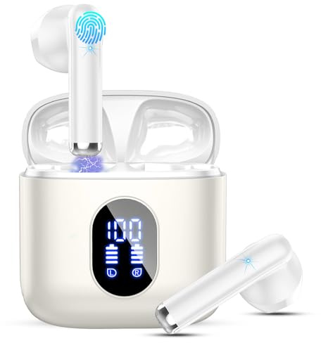 Cuffie Bluetooth 5.4, 2026 Nuovo Auricolari Bluetooth 6D Stereo Cuffie Wireless In Ear con 4 ENC Mic, 30Ore Cuffie Senza Fili Cancellazione Rumore Cuffiette Sport Earbuds IP7 Impermeabili Headphones
